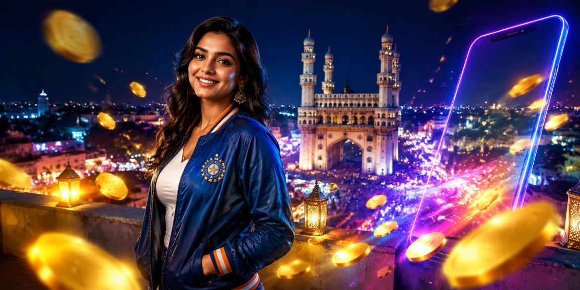 Happy player making a deposit using Paytm in Hyderabad near Charminar