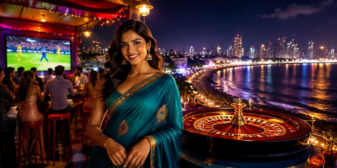 Indian woman enjoying live cricket betting while playing live casino