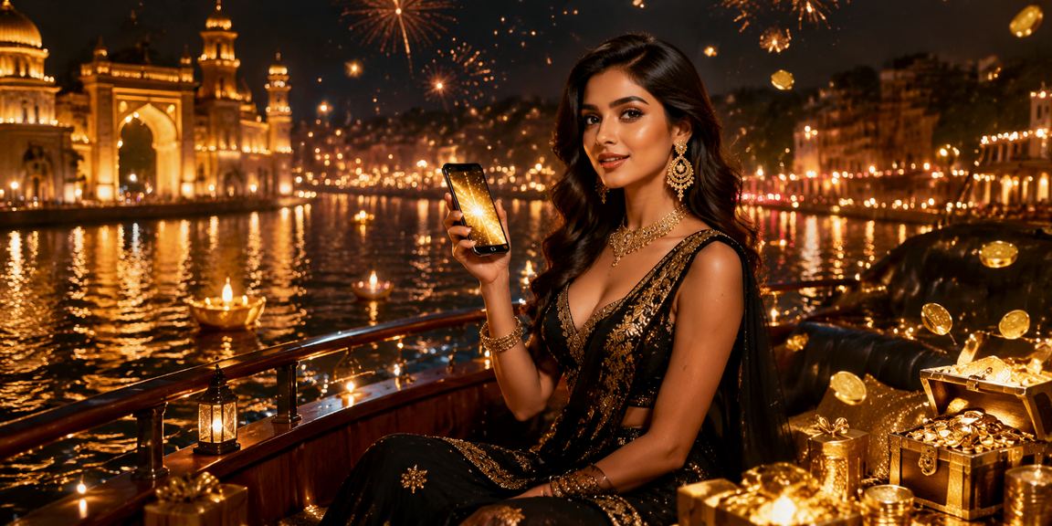 Mobile casino gaming scene during Diwali festival in Lucknow
